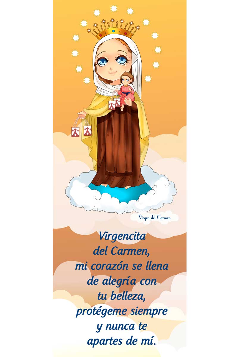 Afiche-Santos infantiles-número 3- Virgen del Carmen
